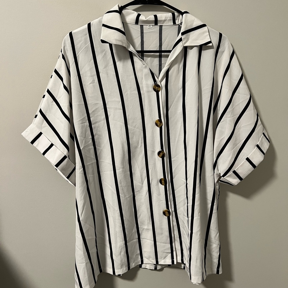 White button up blouse
